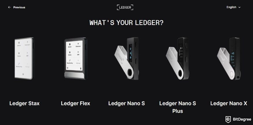 How to buy meme coins: Ledger wallet selection on Ledger Live.