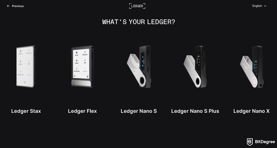 How to buy meme coins: Ledger Live model selection.