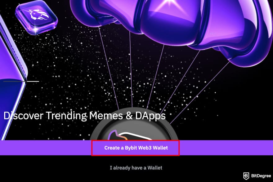 How to buy MIND of Pepe: Bybit app create a bybit web3 wallet.