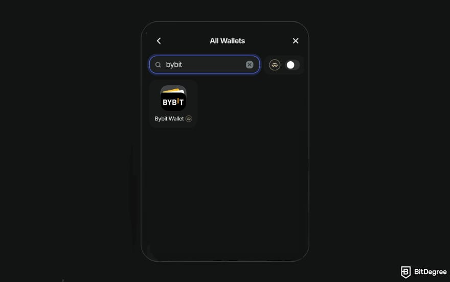 How to buy MIND of Pepe: connect wallet Bybit wallet.