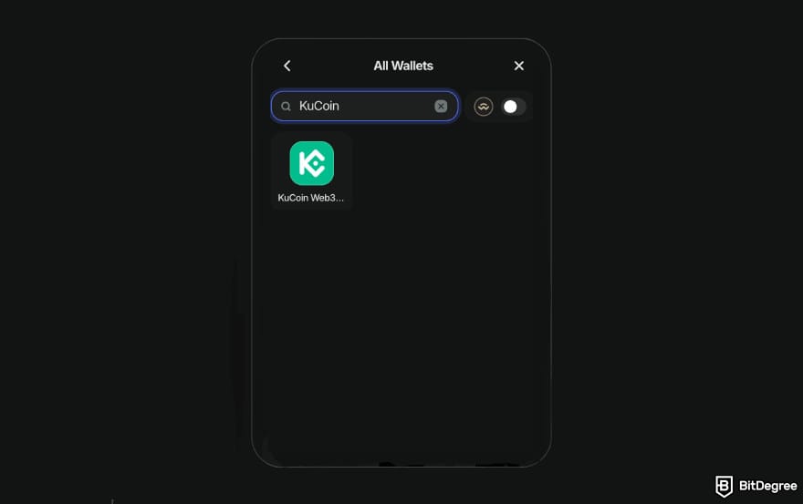 How to buy MIND of Pepe: connect wallet KuCoin wallet.