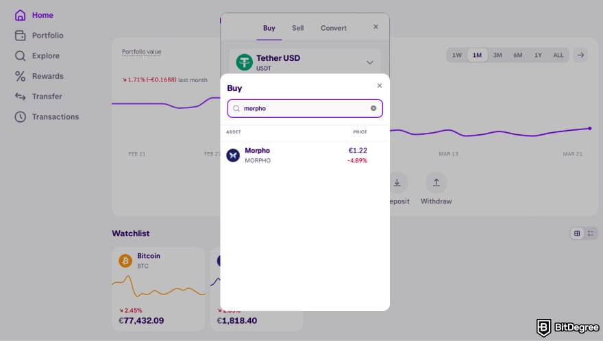 How to buy MORPHO: find ENA on the list on Kraken.