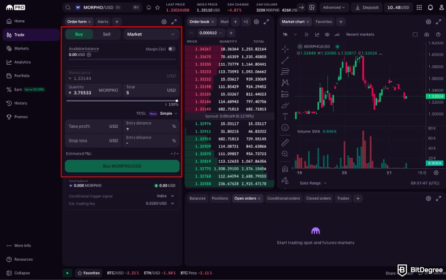 How to buy MORPHO: buy MORPHO on Kraken's spot trading platform.