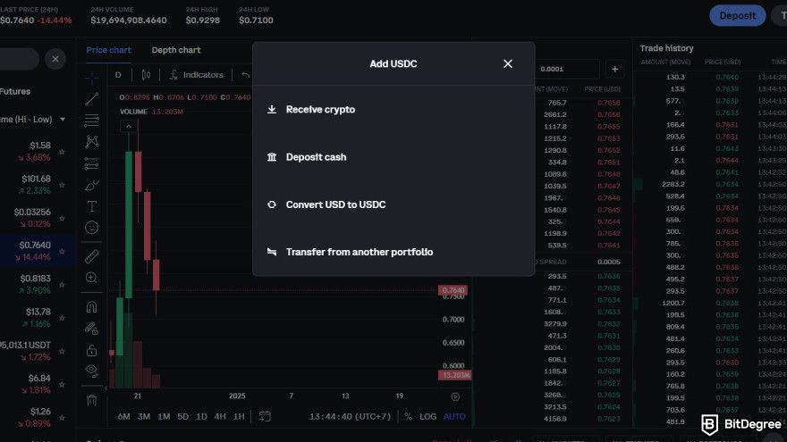 How to buy Movement coin: add method to add USDC.