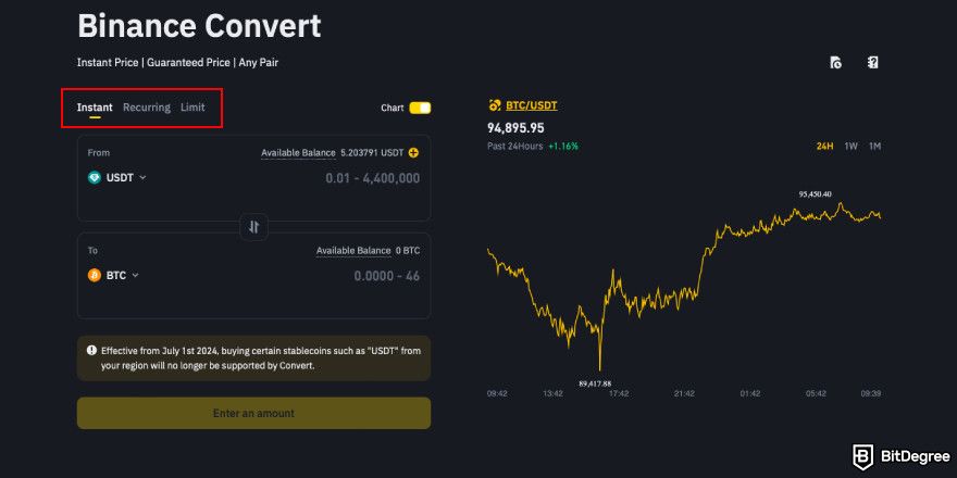 How to buy PENGU: select conversion type.