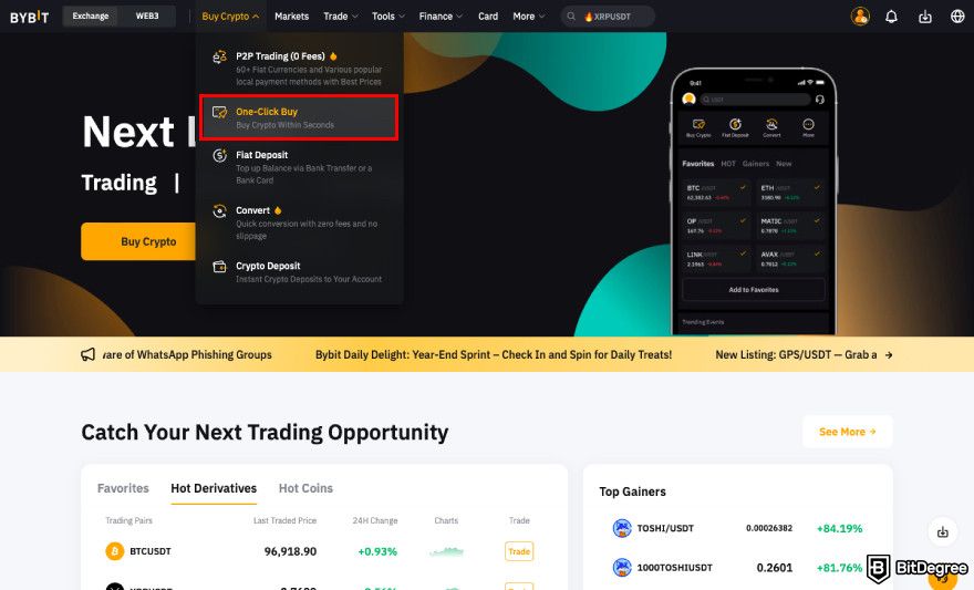 How to buy PENGU: navigate to One-Click Buy.