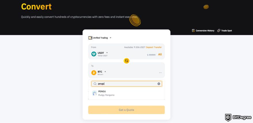 How to buy PENGU: find PENGU on the list.