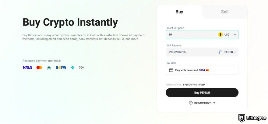 How to buy PENGU: enter the amount.