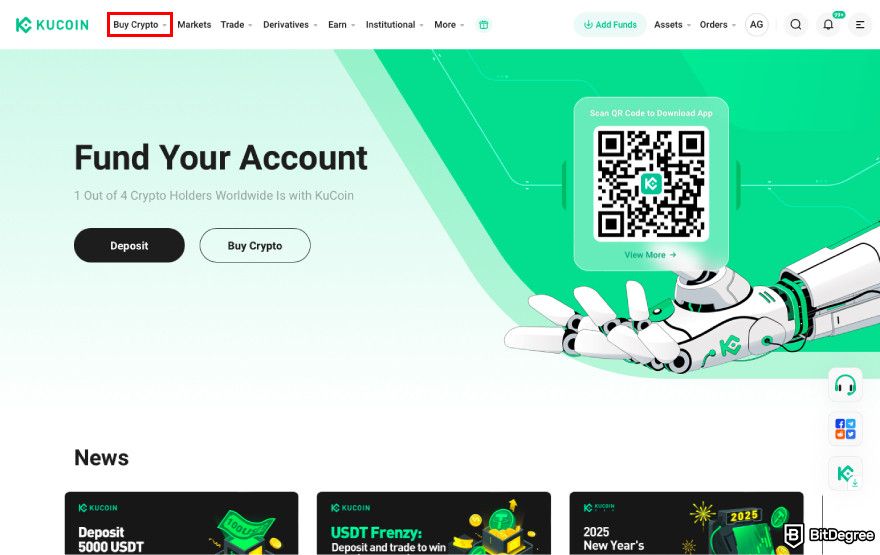 How to buy PENGU: navigate to Buy Crypto.