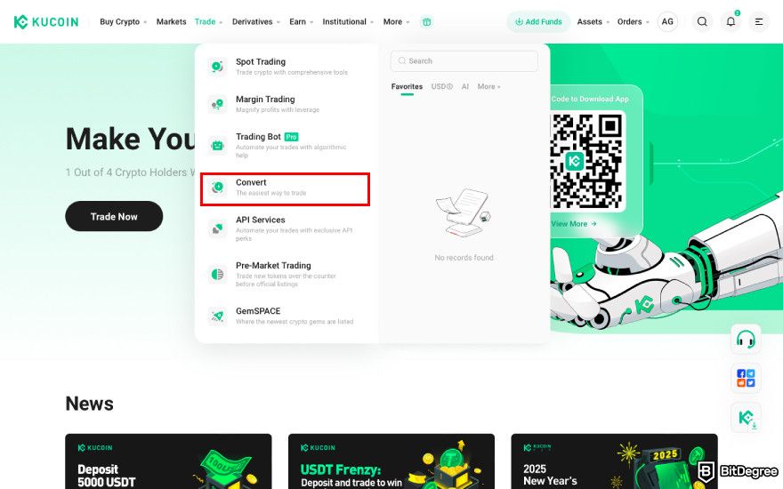 How to buy PENGU: navigate to Convert.