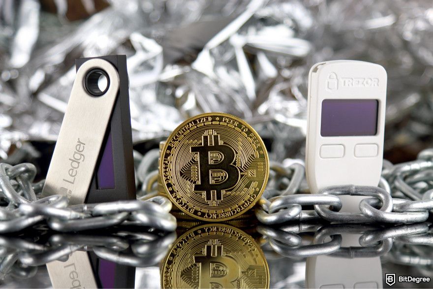 How to buy PENGU: a picture of Ledger and Trezor wallets.