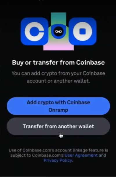 How to buy Pepe Coin: add crypto with Coinbase Onramp.