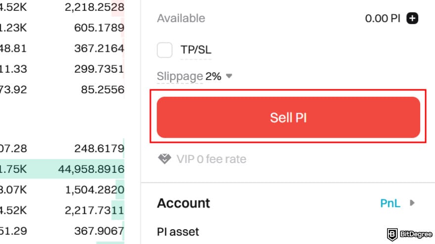 How to buy Pi Coin on Bitget: finalize the transaction.