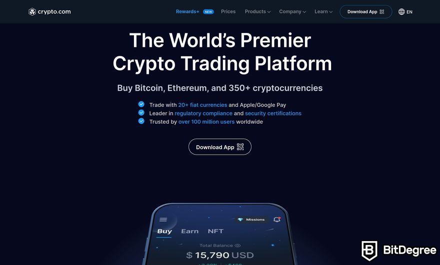 How to buy Popcat: a preview of Crypto.com homepage.