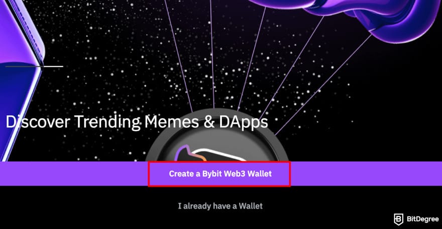 How to buy RXS coin: Bybit app create a new Web3 wallet option.