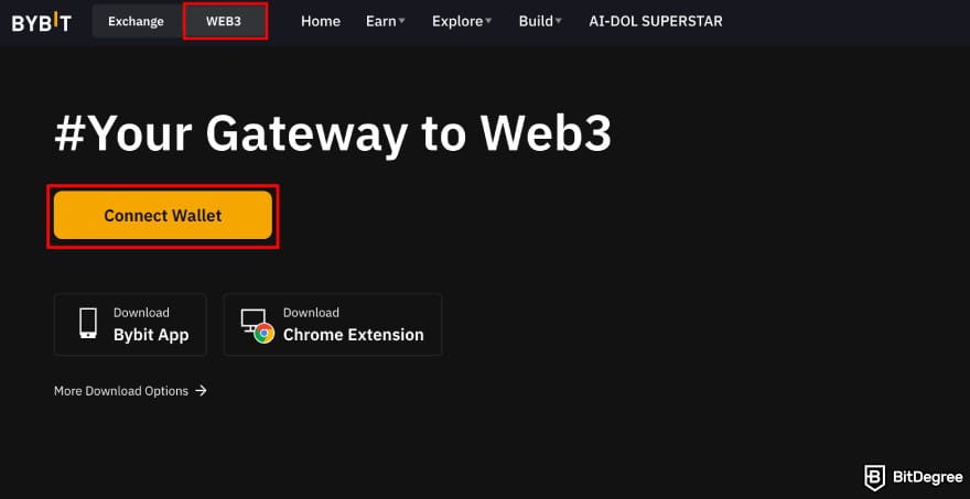 How to buy RXS coin: Bybit Web3 connect wallet.