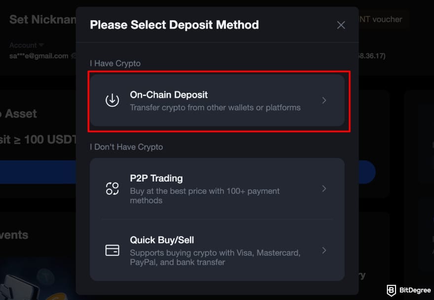 How to buy RXS coin: On-chain crypto deposit on MEXC.