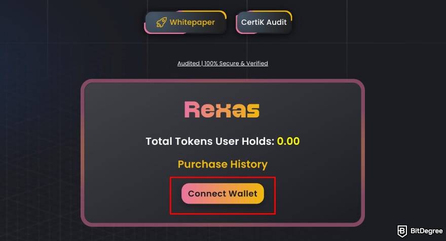 How to buy RXS coin: Rexas Finance connect wallet.