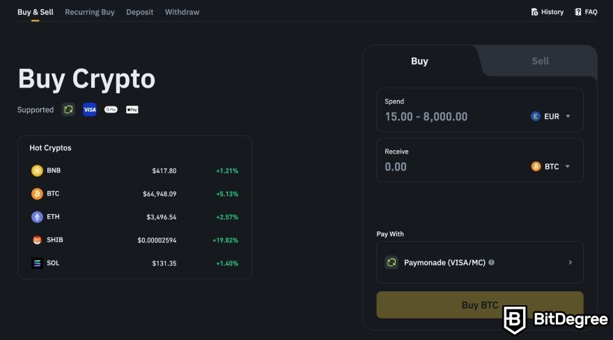 How to buy & sell Pi coin: buying crypto on Binance.