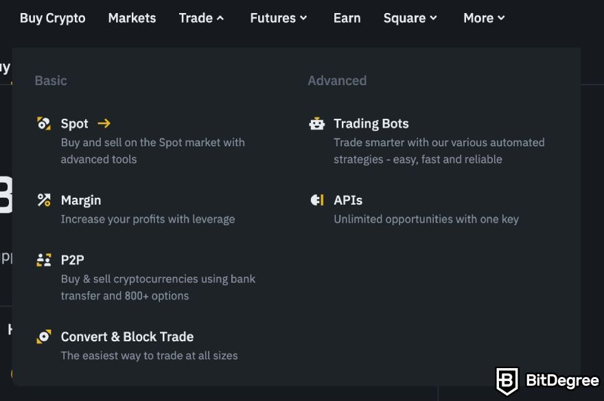 How to buy & sell Pi coin: Binance trading interface.