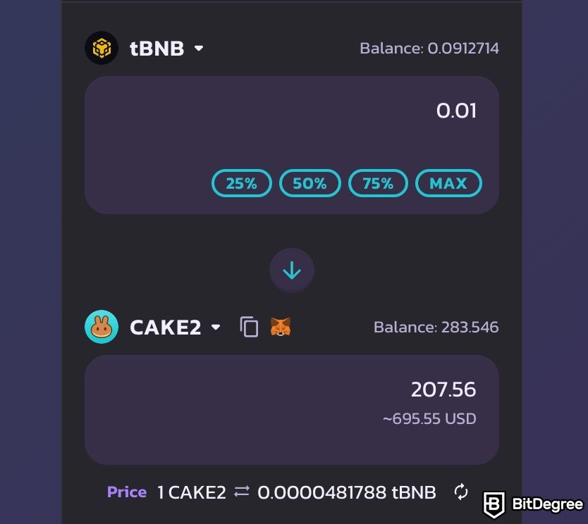 How to buy & sell Pi coin: PancakeSwap interface.