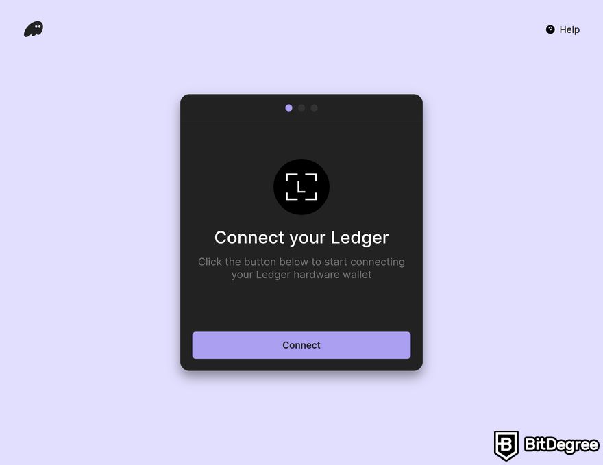 How to buy Solana meme coins: the Connect your Ledger page from Phantom wallet.