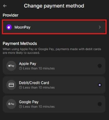 How to buy Solana meme coins: the available payment options and provider on Phantom wallet.
