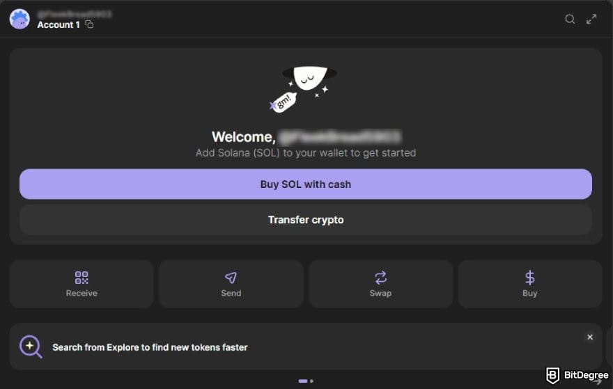 How to buy Solana meme coins: the phantom Chrome extension interface.