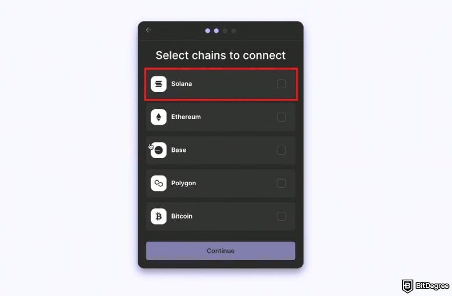How to buy Solana meme coins: the available chains when connecting Phantom to a Ledger wallet.