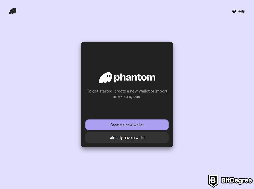 How to buy Solana meme coins: Phantom wallet setup interface.