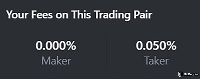 How to buy Solv crypto: the associated fees on MEXC's spot trading platform showing the maker and taker fees.