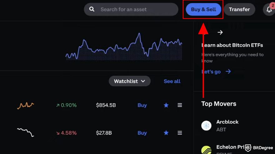 How to buy SUI: head over to the Buy & Sell page.