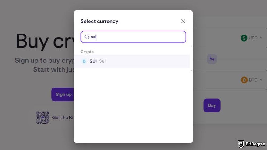 How to buy SUI: search SUI coin.