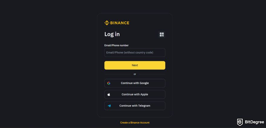 How to buy Trump crypto coin: log in to Binance.