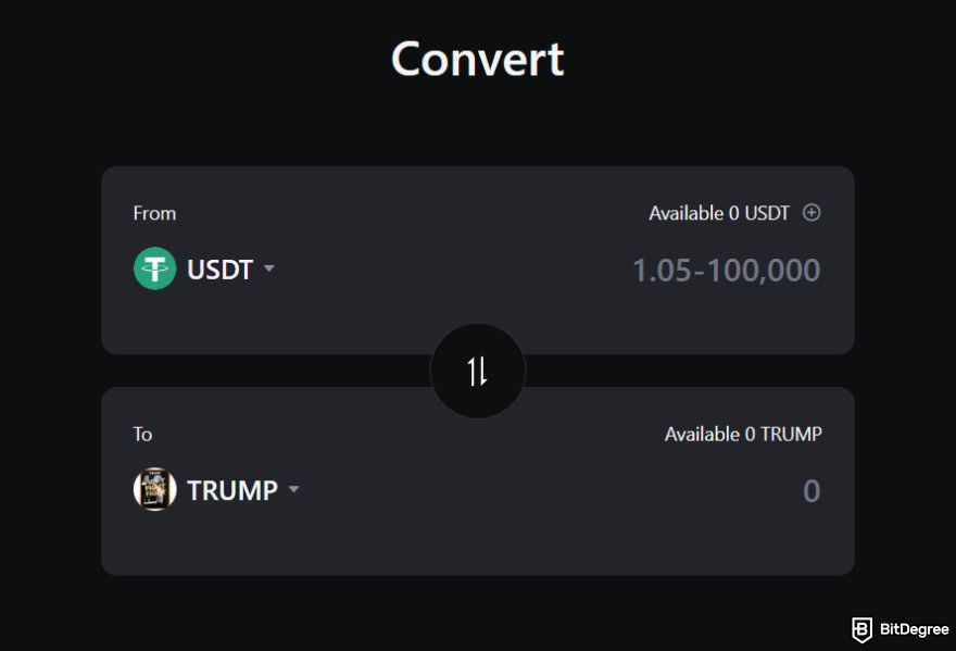 How to buy the Trump crypto coin: converting USD to TRUMP.