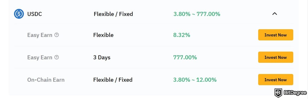 How to buy USDC: USDC savings products on Bybit Earn.
