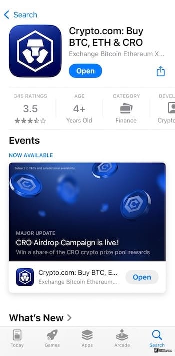 How to buy USDT with PayPal: Crypto.com's mobile app on App Store.