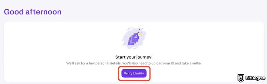 How to buy USDT with PayPal: verifying identity on Kraken's dashboard.