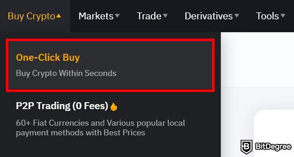 How to buy WIF: the One-Click Buy menu on Bybit's website.