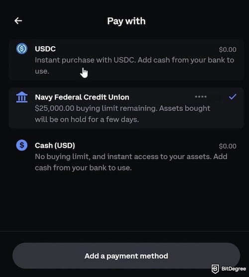 How to buy World Liberty Financial crypto: Coinbase's payment methods.