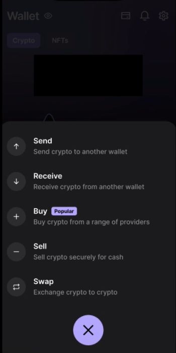 How to buy World Liberty Financial crypto: the "Buy" button on the Ledger Live mobile app.