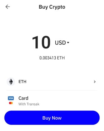 How to buy XYZVerse: the buy portal on Trust Wallet.