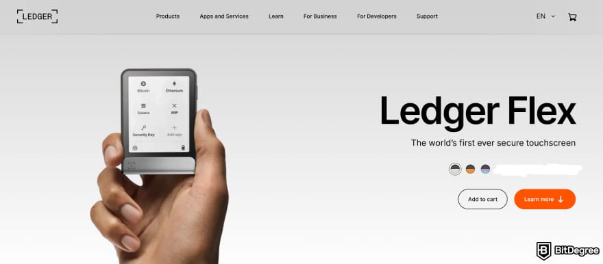 How to buy XYZVerse: the Ledger Flex's homepage main banner.