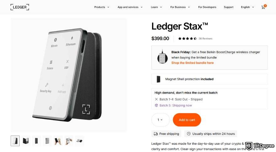 How to choose a crypto wallet: Ledger Stax.