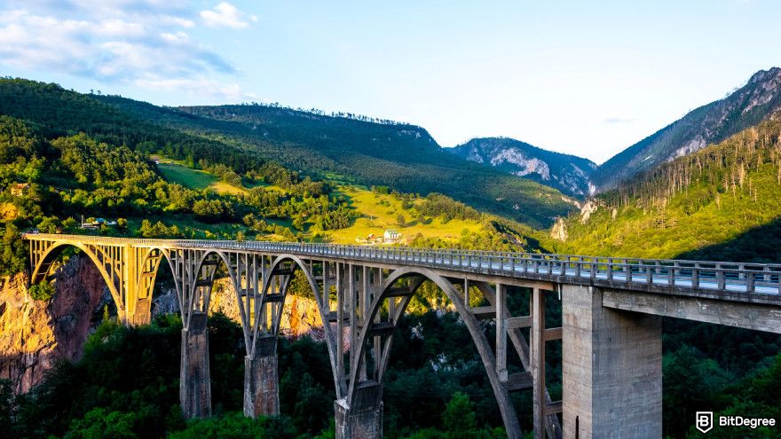 How to claim Dym airdrop: a bridge to illustrate token bridging.