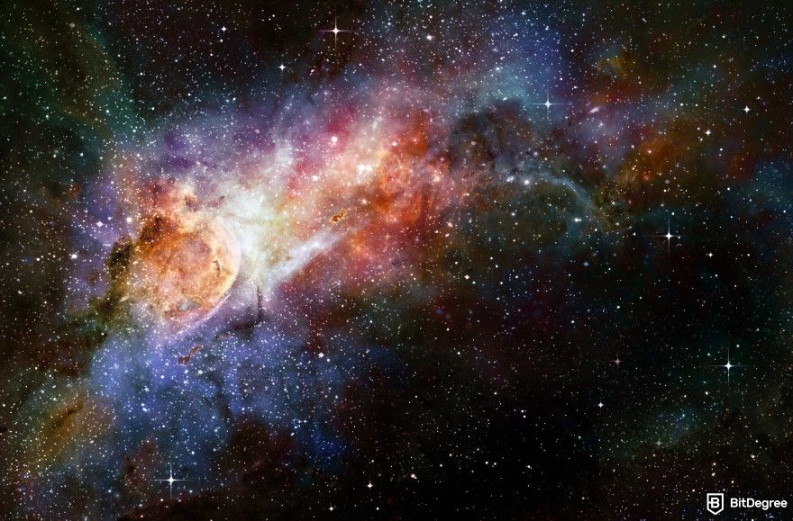 How to claim Dym airdrop: an image of cosmos to illustrate the Cosmos blockchain.