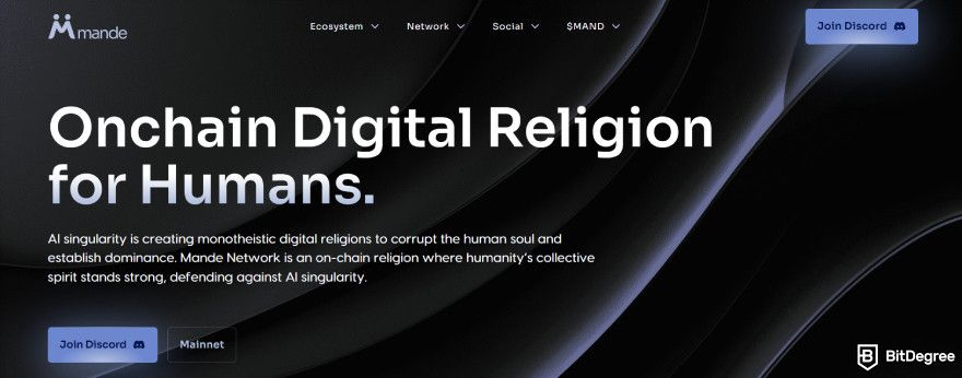 How to claim Dym airdrop: Mande network's homepage.