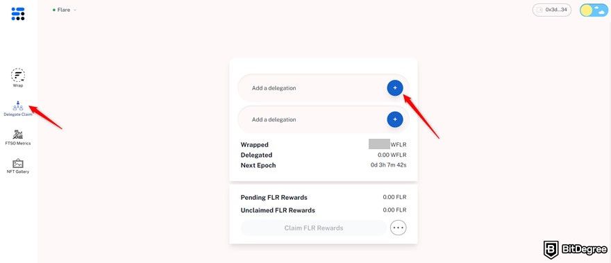 How to claim Flare airdrop: adding delegation.