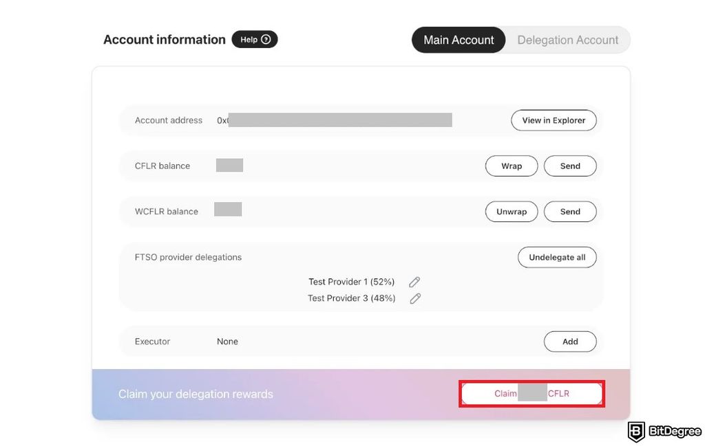 How to claim Flare airdrop: claiming FLR tokens on the Flare Network portal.