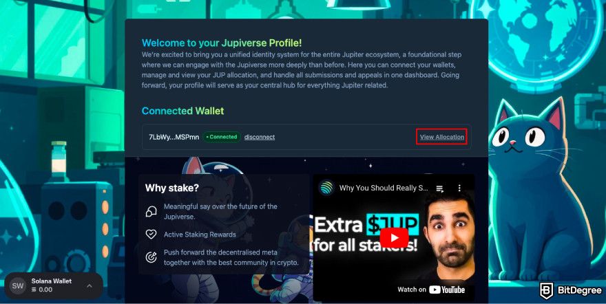 How to claim Jupiter airdrop: click [View Allocation].